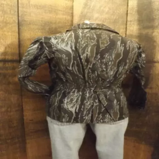 Vtg NEW Ideal Gray Standing Timber Camouflage Hunting Jacket sz S USA made Camo