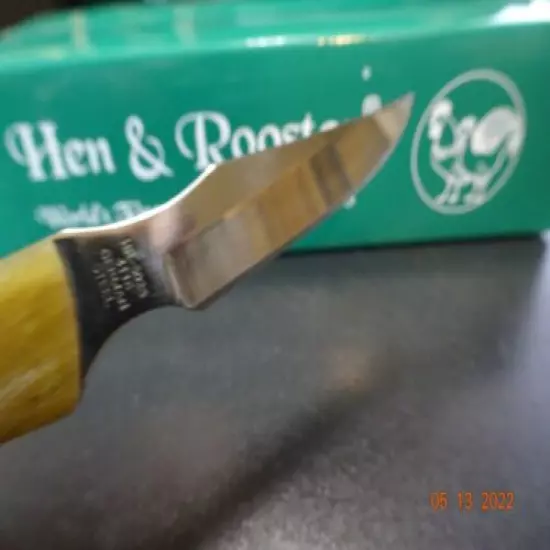 HEN & ROOSTER 6 1/2" CAPING KNIFE MADE 4 2020 GENUINE OX HORN HANDLE 4.116 SS