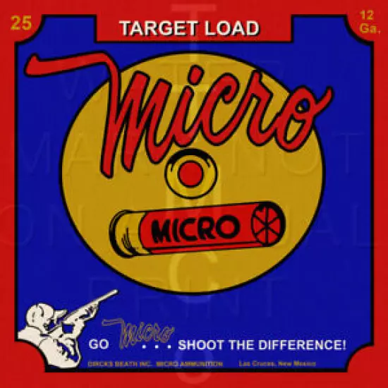 Reproduction Vintage Micro Target Load Shotgun Shells Label Canvas Print