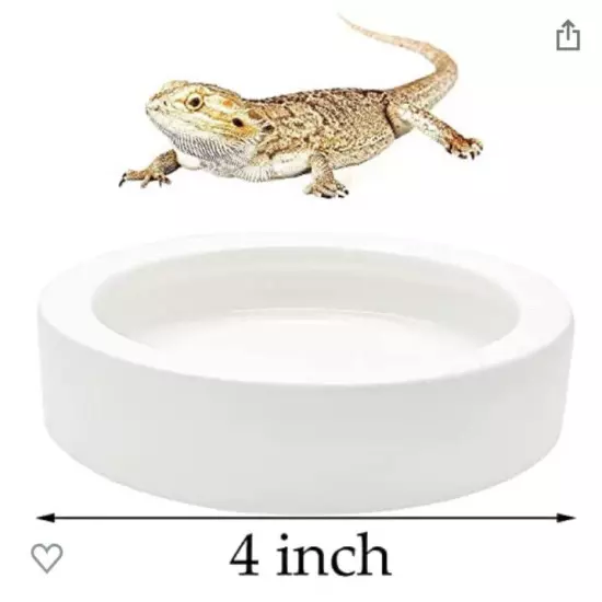 iHomeSet 2 Pcs Reptile Food Bowl Ceramic Water Feeder Bowls Anti- Escape Mini