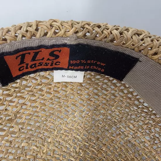 TLS Classic Newsboy Cap Mens Tan Woven Straw Unisex Casual Golf Tennis SIZE M