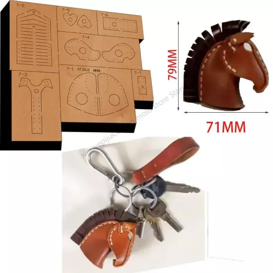 Wooden Die Horse Key PendantLeather Craft Punch Hand Tool Cut Knife Mould