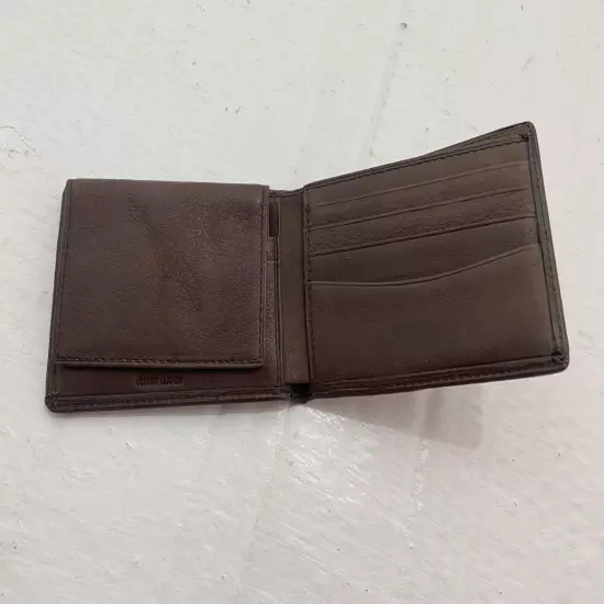 Brown Leather Men's Bifold Billfold with removable Card Wallet