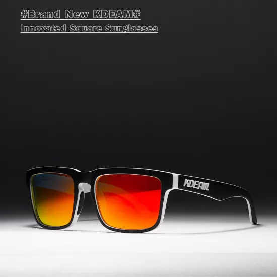 KDEAM Square Polarized Sunglasses Mens Women Photochromic Driving Glasses UV400