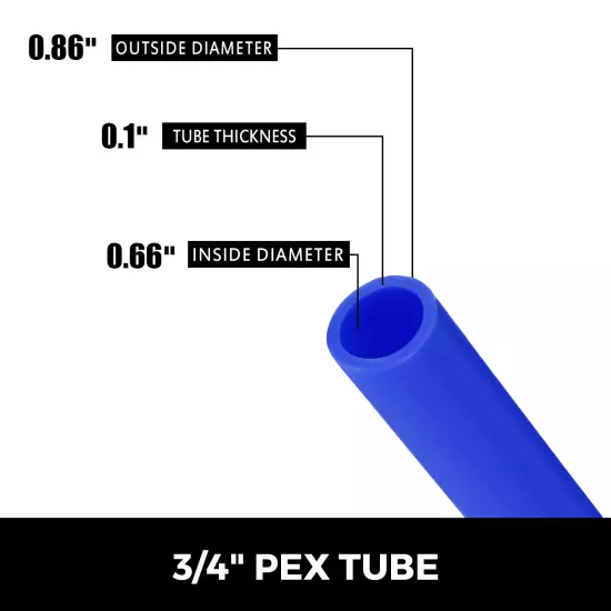 VEVOR 3/4"-300ft coil-BLUE Certified PEX Tubing Pex Pipe Htg/Plbg/Potable Water