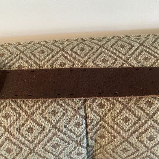 J. Jill Brown Leather Belt With Bronze Emblem 2X NWT 50” Long