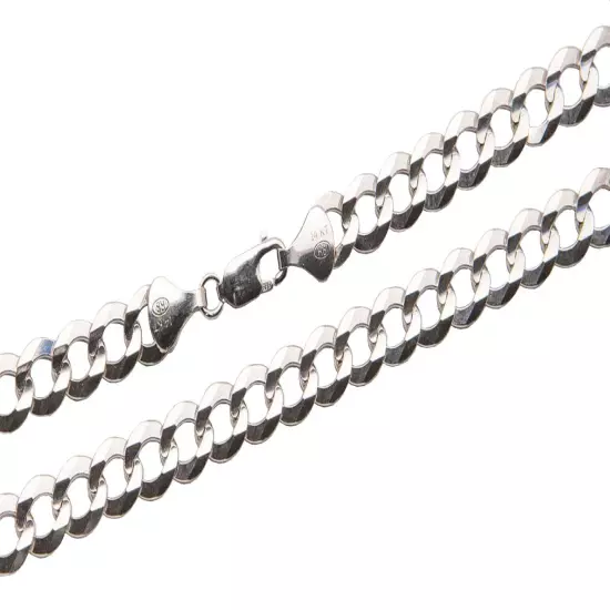 14k Solid White Gold Cuban Link 2mm-8mm Chain Necklace 16"-30"