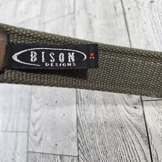 Bison Designs Trout Fly Fishing Belt Nylon Canvas Leather Brass Men's Size 34