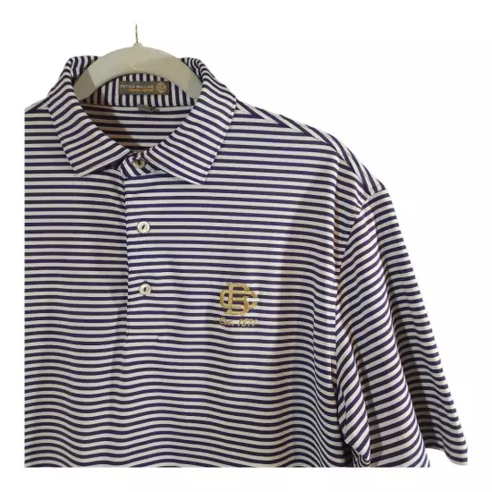 Peter Millar Summer Comfort Short Sleeve Striped Performance Golf Polo Men's M