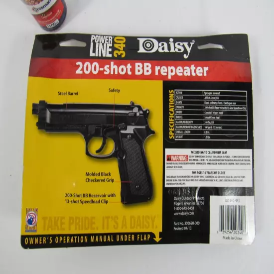 Daisy Powerline 340 BB Pistol Gun 200 Shot W/ Crosman 1500ct BBs