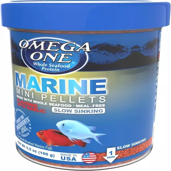 Omega One Marine Mini Pellets with Garlic, 3.5 oz