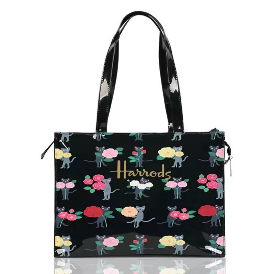 Women PVC Waterproof Shopping Storage Harrods London Shoulder Bag Large Handbags