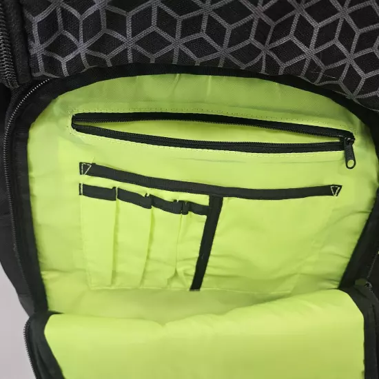 Puma Backpack Back To School Bag Black Lime Green Padded Multi Pocket Travel Gym