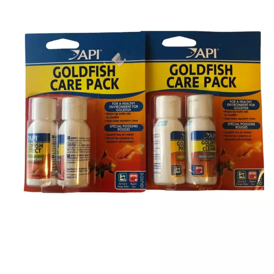 Lot Of 2 API Goldfish Care Pack Quick and Easy Healthy Active Goldfish Care