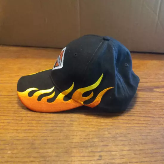 Vintage International Flames Snapback Trucker Black Orange Adjustable