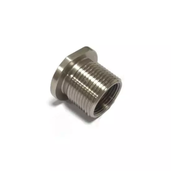 Stainless Steel Muzzle Adapter Convert 1/2x28 to 5/8x24 + Steel Crush Washer