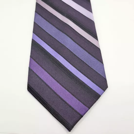 axcess Liz Clairborne Colorful Striped PURPLES Pattern Silk Business Necktie