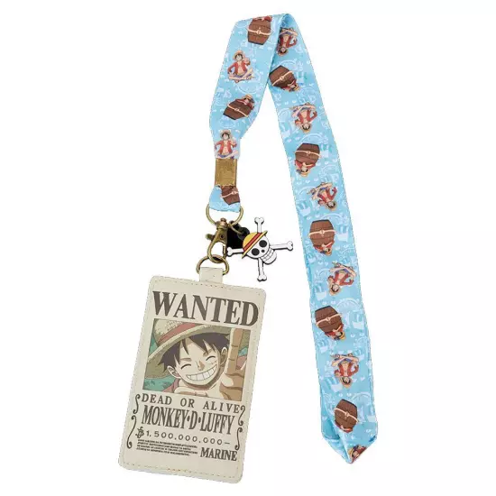 Loungefly x One Piece 25th Anniversary Luffy Wanted Poster Lanyard with Card...