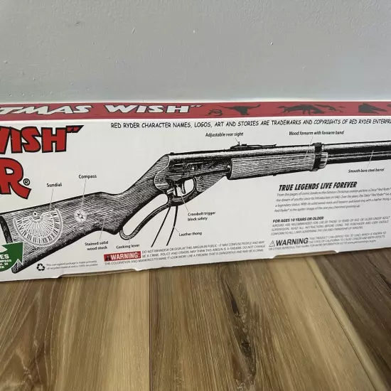 Daisy Red Ryder Christmas Carbine Lever 350 FPS .177 Cal Wood Stock BB Gun Rifle