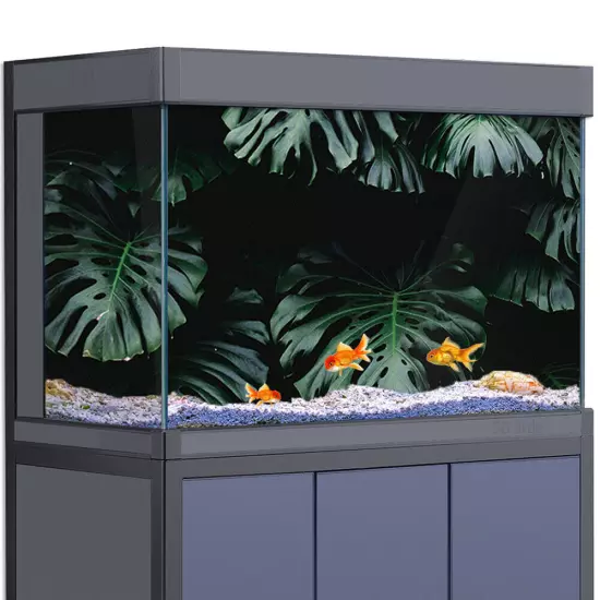 Aquarium Décor Background Sticker, Green Leaves Fish Tank Poster