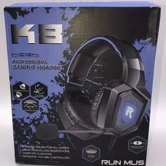 RUNMUS K8 Gaming Headset For PS4/New Xbox One/PC Headset W/Surround Sound