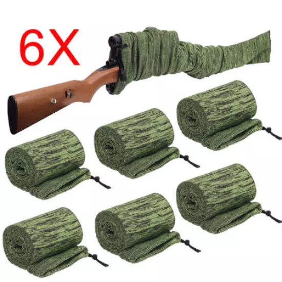 6Pcs 54'' Gun Sock Rifle Shotgun Gun Sock Hunting Storage Holder Carrier Holster