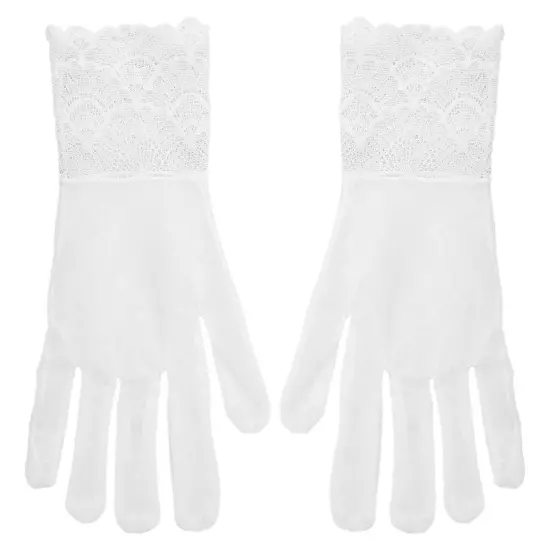 Womens Gloves Dating Sheer New Glossy Dress Hollow-out Show Lace Finger 1 Pair