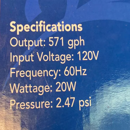 Elemental 571 GPH Commercial O2 Pump