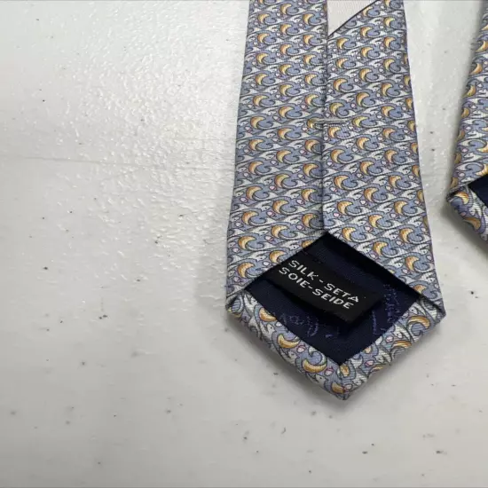 Salvatore Ferragamo Men's Light Blue & Gray Geometric Silk Neck Tie $295