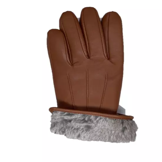 Women's Sheepskin Leather Full Lined Rabbit Fur Gloves