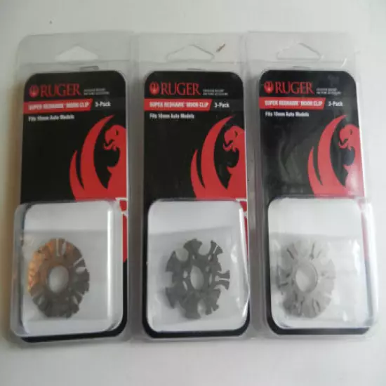 Ruger Moon Clips; For Super Redhawk 10mm Revolver; 3 Packs of 3 Clips; 90515