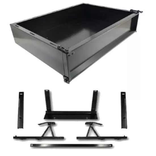 GTW Black Steel Golf Cart Cargo Box Kit Fits Yamaha G29 Drive 2007 to 2016