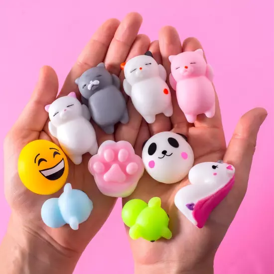 Mochi Squishy Toys Animal Squishies - 3 Surprise Eggs Mini Kawaii Cat 16Pcs Str