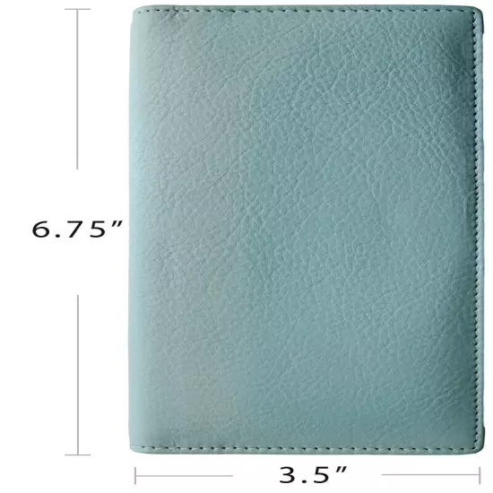 RFID Leather Checkbook Cover With Credit Card Slots and Pen Holder