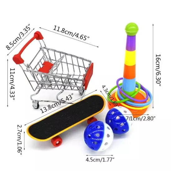 Pet Educational Shopping Cart Training Rings Skateboard Stand Perch