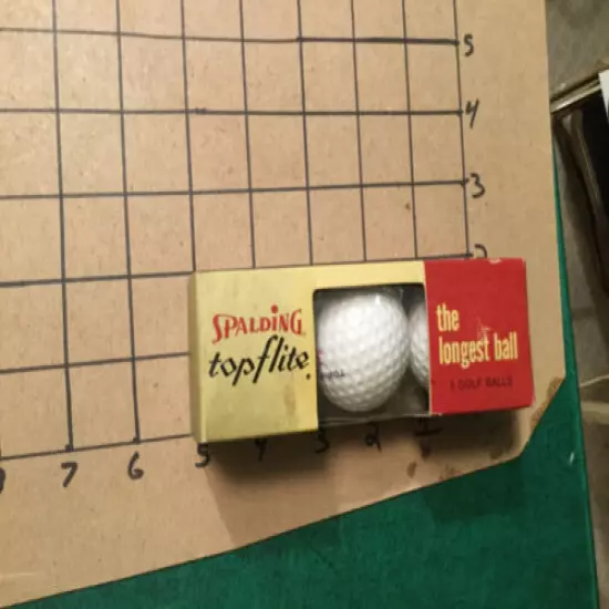 original UNUSED -- spalding TOP FLITE red & gold box -LONGEST - 3 GOLF BALLS old