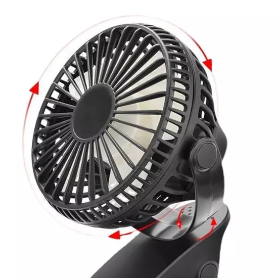 Clip On Fan Low Noise Desktop Fan Plug In 3 Speed 3 Blades for Tent Dorm Office