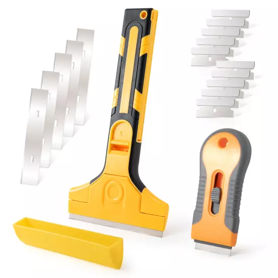 Razor Blade Scraper Tool Wall Paint Window Glass Scraper with Extra Razor Blades