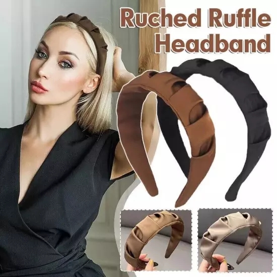 Women Headband Hairband Ruched Ruffle Headband Headwear Hair Band Hoop Fashion