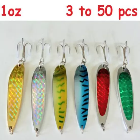 1oz Crocodile Casting Spoons Fishing Lures-Choose Color and Qty (3 to 50)