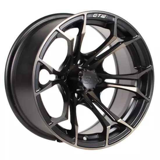 GTW 12" Spyder Matte Bronze/Black Golf Cart Wheels on 20.5" Fusion Street Tires