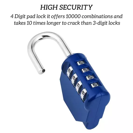 Combination Lock 4 Digit Outdoor Combination Padlock for School Gym Locker,Sp...