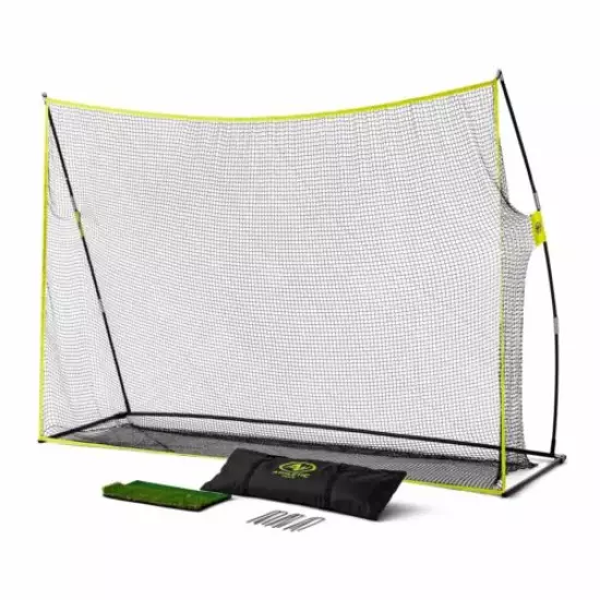 Athletic Works Large Golf Training Net with Hitting Mat Net Size 10ft x 7ft, NEW