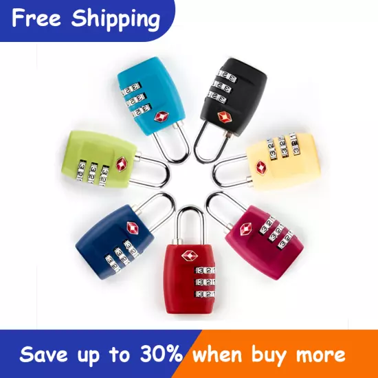 3X TSA Approved Luggage Lock Travel 3 Digit Combination Bags Suitcase Padlock