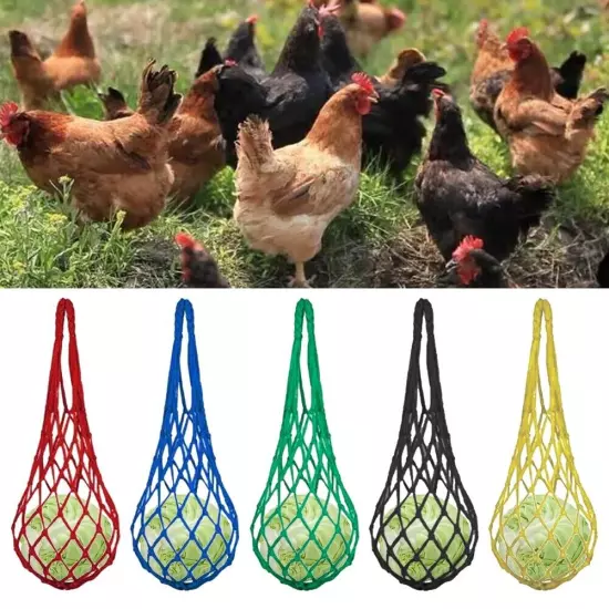 5Pcs Reusable Chicken Vegetable String Bag,Poultry Feeding Tool for Hens,Duck