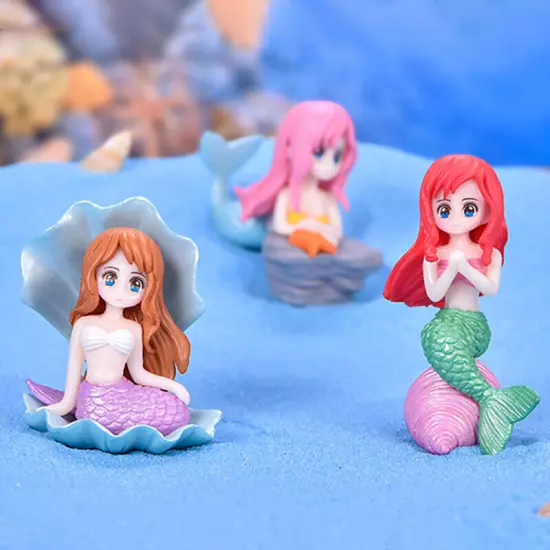 Pretty Mermaid Figurines For Aquarium Artificial Mermaid Ornaments Fish Tank Sn