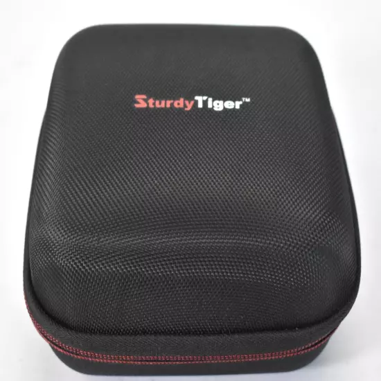 Sturdy Tiger Case Zippered Pouch Hard Shell Portable Black/Gray 6" x 6" x 4"