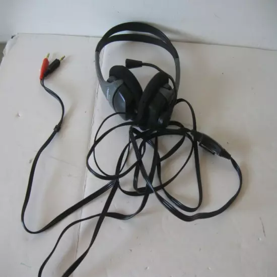 VTG Genuine Labtec (C-324) Grey and Black Wired Headphones with Microphone