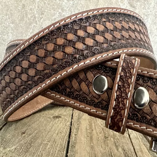 Western Belt Handmade Strap Men's Full Grain Leather No Buckle Cowboy Rodeo Belt