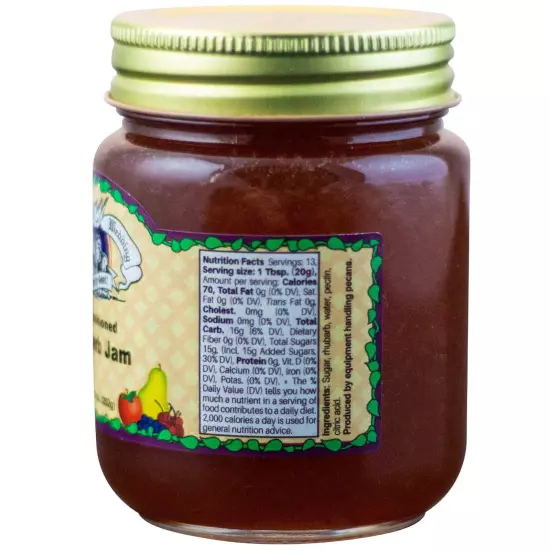 Amish Wedding Rhubarb Jam 9oz Glass Jar BB May 2025